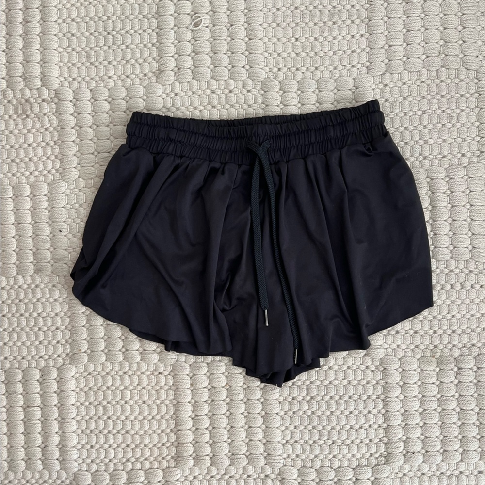Black Flowy Athletic Shorts